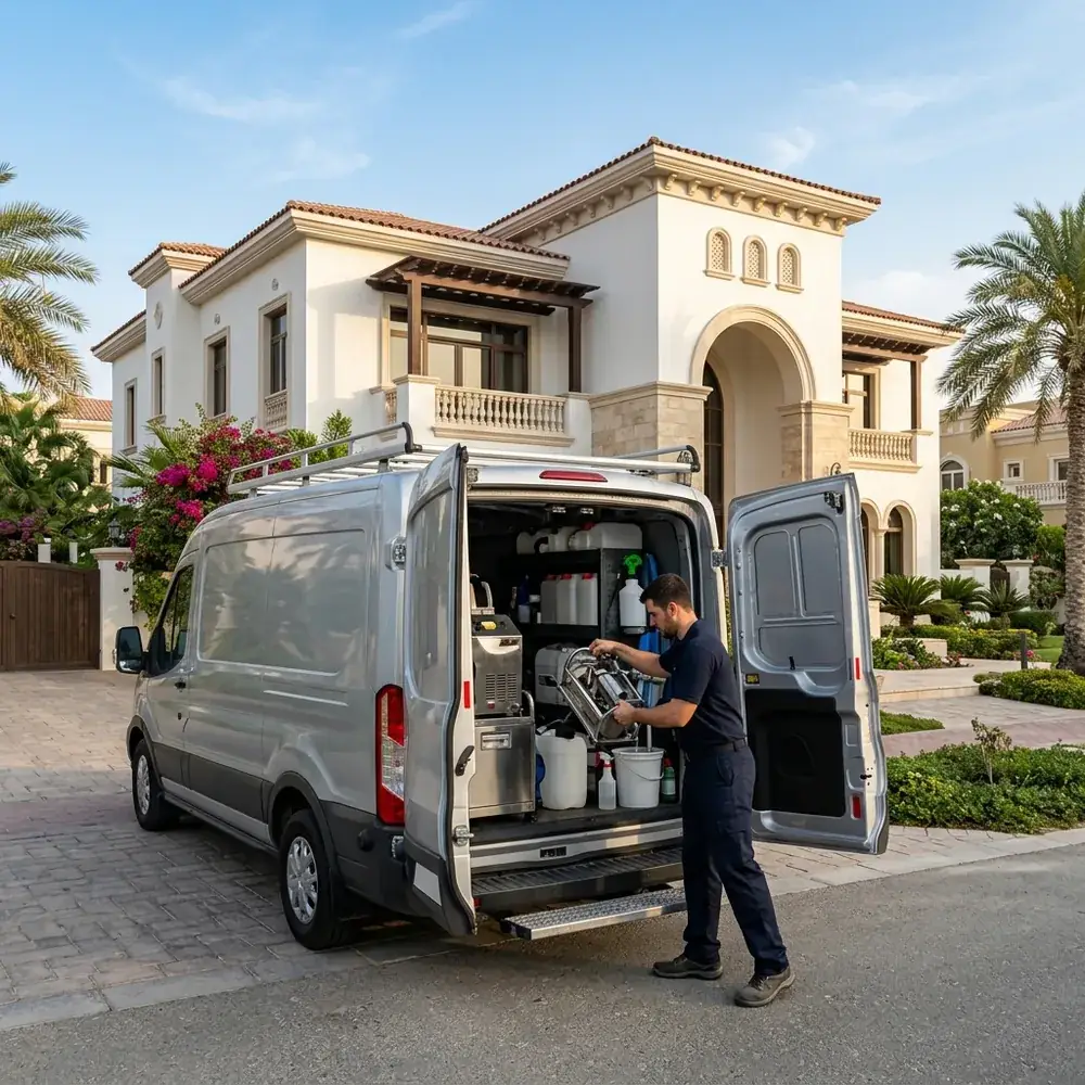 Cleaning Pro Dubai Lead Supervisor on-site in Dubai residence